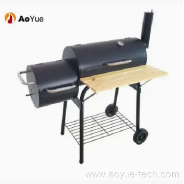 Portable Large Cooking Area Barrel Trolley Bbq Grill